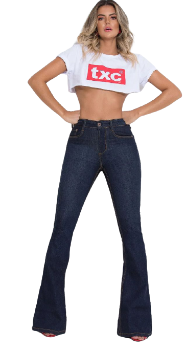 Calça Jeans Feminina Flare TXC Brand XF Black 10963