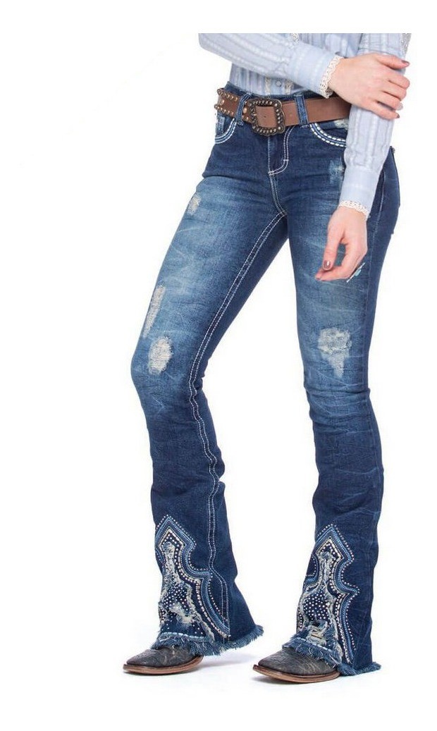 Calça Jeans Feminina Zenz Western Royal