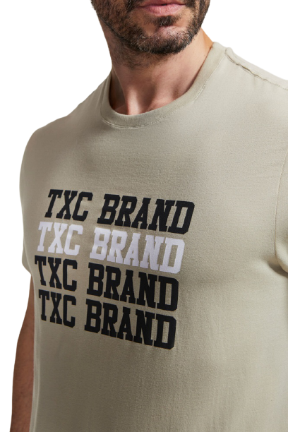 Camiseta Masculina TXC Brand Bege 19996