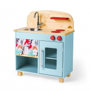 Mini Cozinha Infantil em Madeira Ateliê Materno - Azul Claro