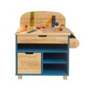 Mini Oficina Infantil em Madeira Ateliê Materno - Azul