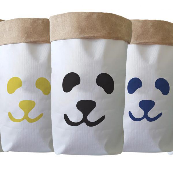 Saco Organizador Infantil para Brinquedos - Bag Panda Azul Marinho