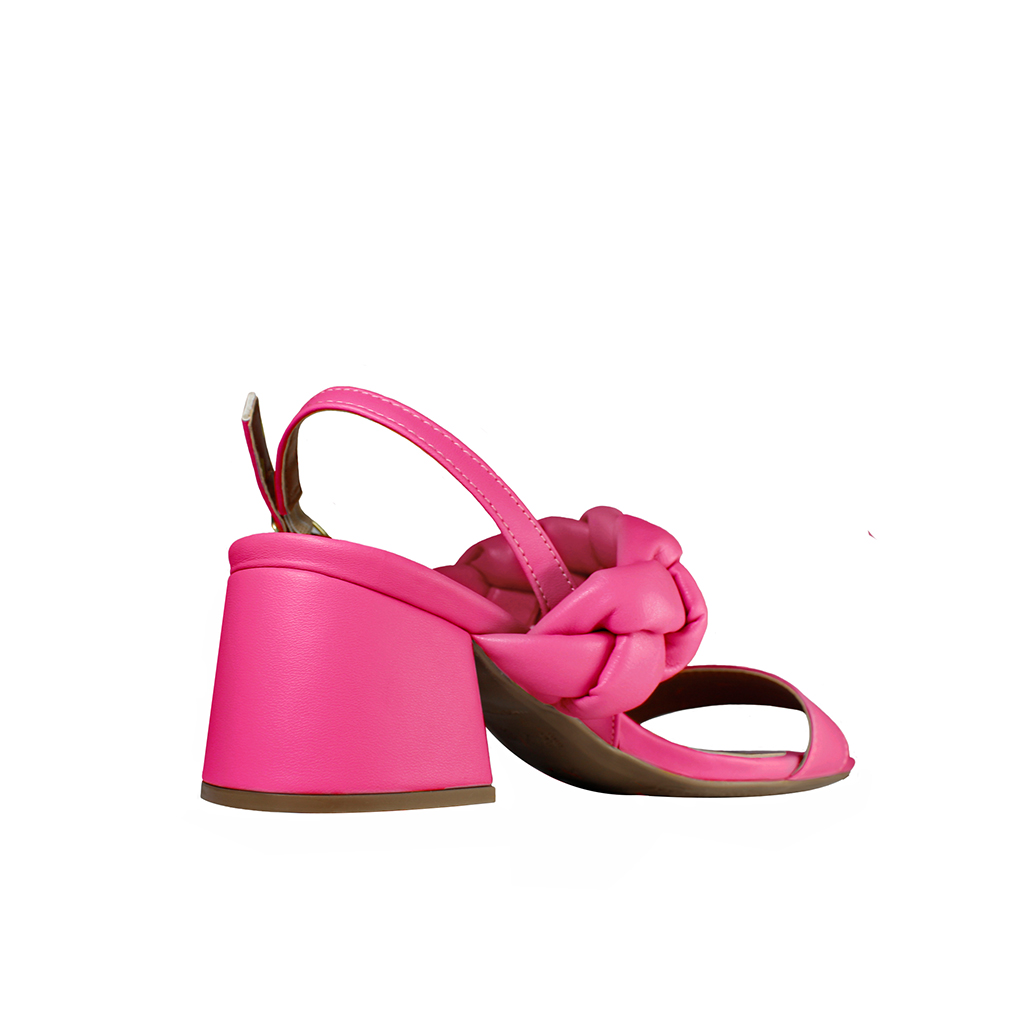 Sandália Salto Baixo Grosso Luiza Sobreira Trançada Pink Mod. 2103