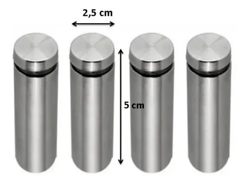 Prolongador de aço inox polido 25x50mm - 4 unidades