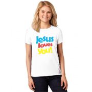 Camiseta Feminina T-Shirt Jesus Loves You Baby Look ES_058