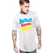 Camiseta Masculina Oversized Long Line Jesus Loves You ES_058