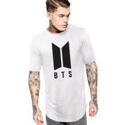 Camiseta Masculina Oversized Long Line Kpop BTS Bangtan Boys Logo ES_092