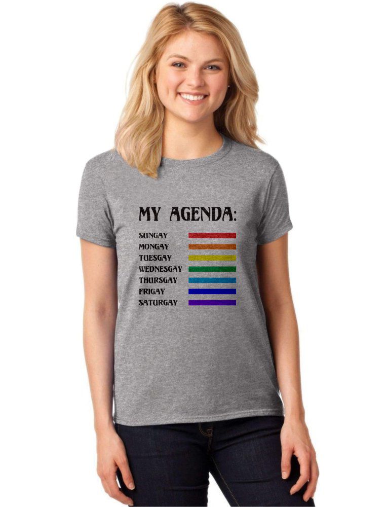 Camiseta Feminina T-Shirt LGBT My Agenda Baby Look ES_156