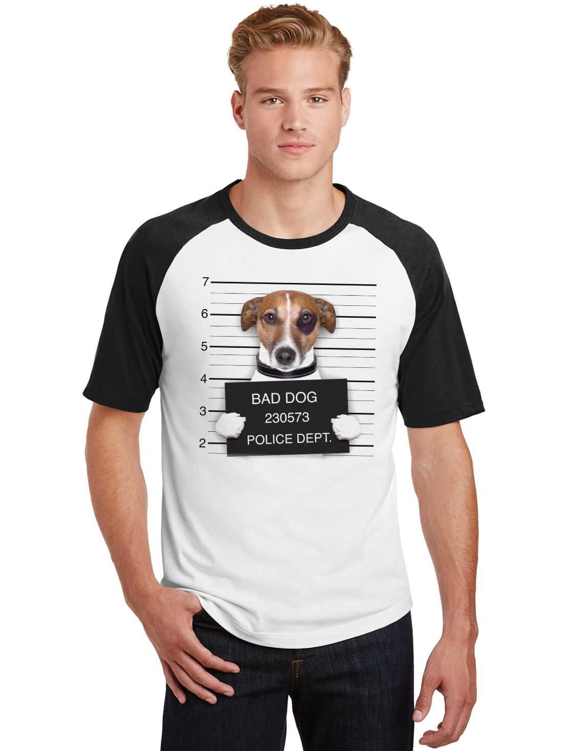 Camiseta Masculina Raglan Pets Bad Dog ES_191