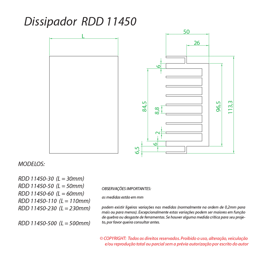 Dissipador de calor RDD 11450-110