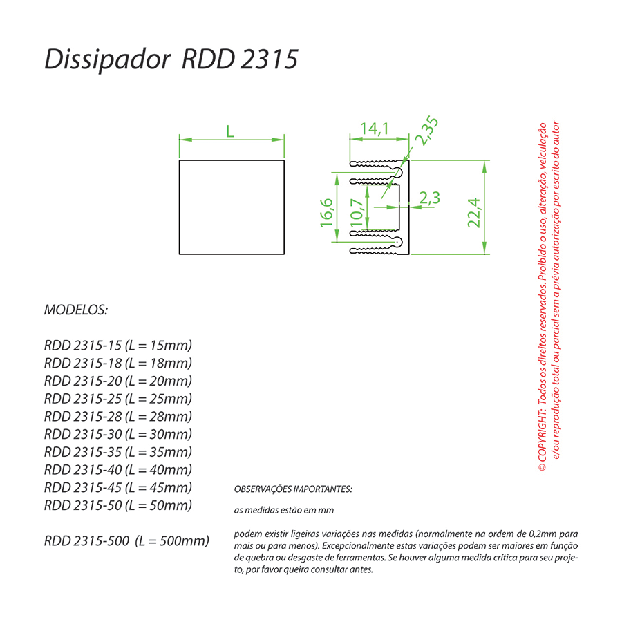 Dissipador de Calor RDD 2315-45