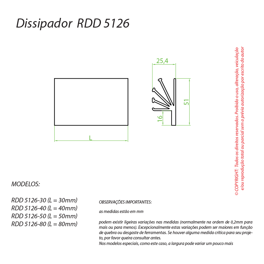 Dissipador de Calor RDD 5126-50
