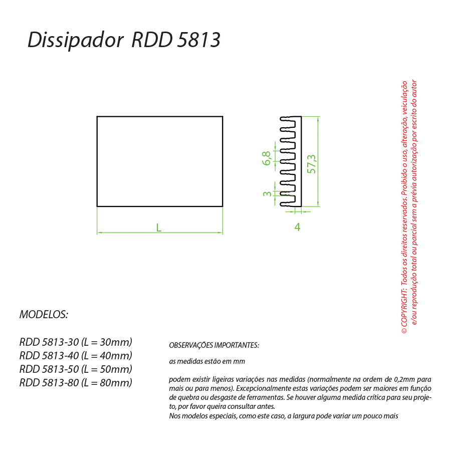 Dissipador de Calor RDD 5813-50