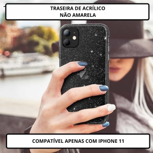 Capa para iPhone 11 - Glitter Brilho Acrílico Anti Impacto
