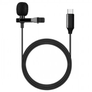 Microfone de Lapela USB Tipo C Smartphone Câmera Filmadora