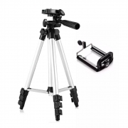 Tripé Universal Telescópico - Câmera Fotográfica e Celular - 110cm