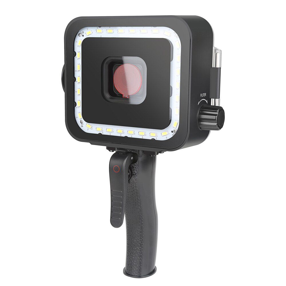 Iluminador LED Sub Aquatico com Filtro para GoPro Hero5 6 7