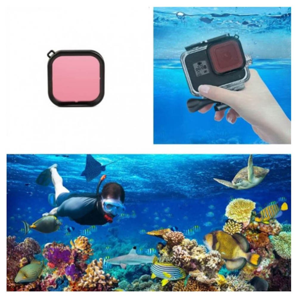 Kit Caixa Estanque e Filtro de Mergulho para GoPro Hero8