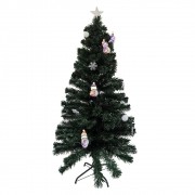 Arvore de Natal Fibra Ótica Natalino 1 metro 20cm Decoração Estrela Led Colorido 125 Galhos