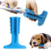 Escova Dentes Mordedor Azul Canina Remove Tartaro Cachorro Cao Pet Limpeza Bucal