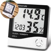 Termo Higrometro Digital Relogio Medidor Temperatura Humidade De Mesa (56192)