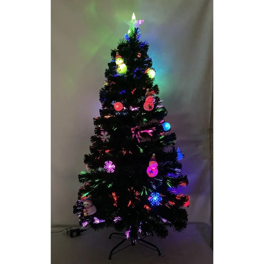 Arvore de Natal Fibra Ótica Natalino 1 metro 20cm Decoração Estrela Led  Colorido 125 Galhos - Ideal