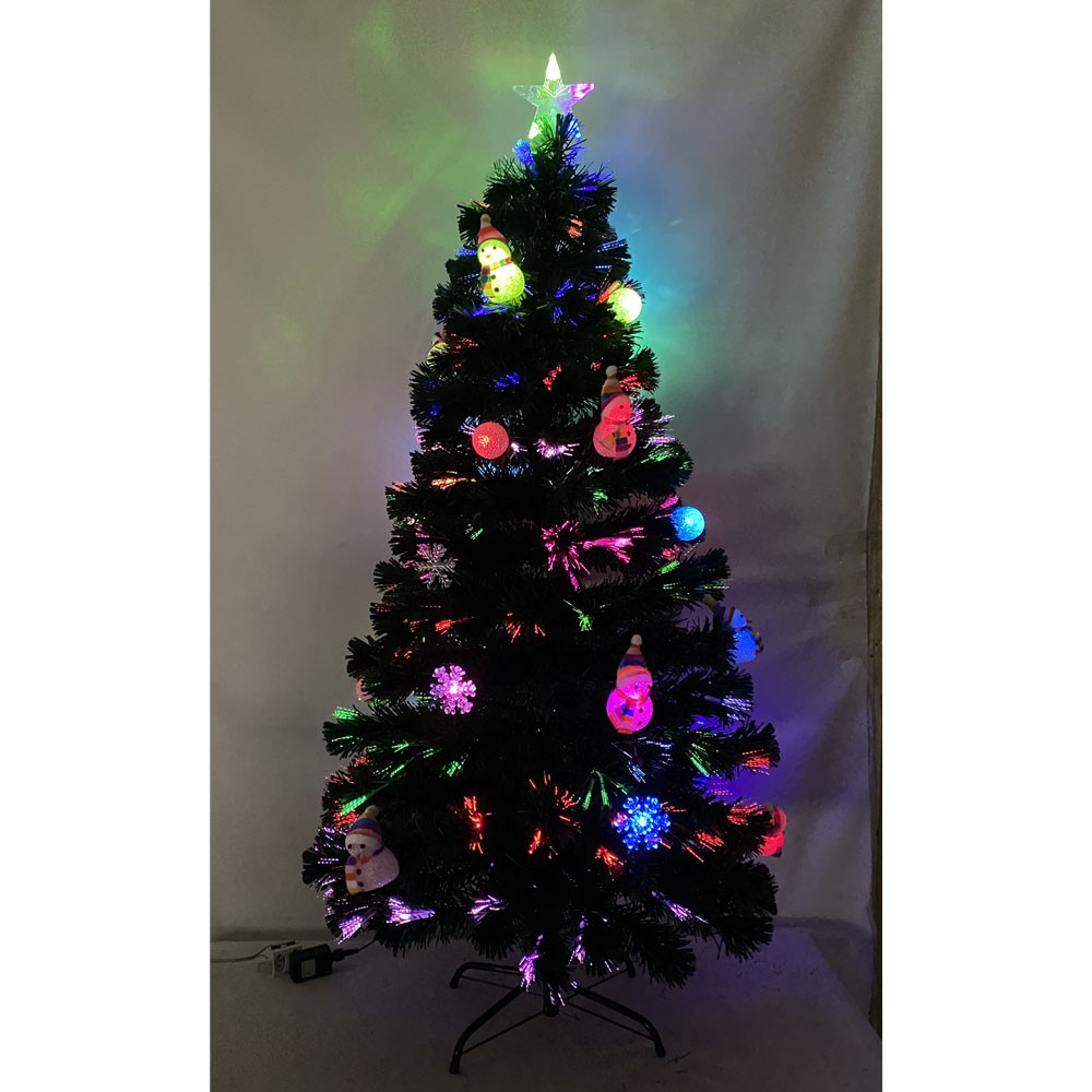 Arvore de Natal Fibra Ótica Natalino 1 metro 50cm Estrela Led Colorido Decoração