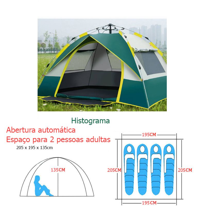 Barraca de Camping Abre Automatico Trilha Janela Viagem 4 Pessoas