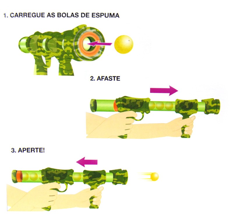 Lançador de Bolas de Espuma Infantil Super Shot Batalha Nerf Amarela Camuflada (DMT5008)