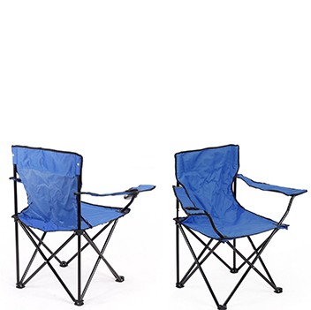 Cadeira Dobravel Para Praia Camping Com Braço Porta Copo e Bolsa Transporte Azul (bsl-cad-1)