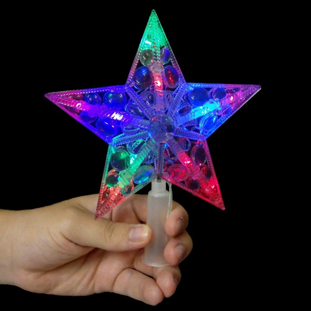 Estrela Pisca Pisca 10 Leds Colorida Arvore de Natal Ponteira Enfeite Natalino (JA-81120)