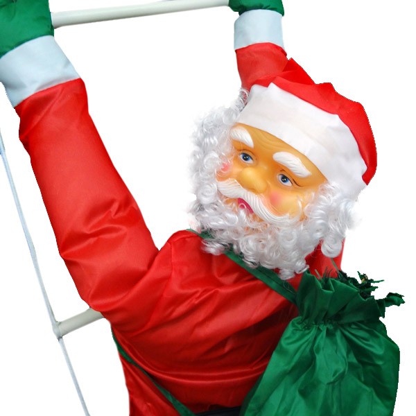 Papai Noel Subindo Escada Natal Decoracao Grande 72cm Altura Natalino (BSL-36041-11)