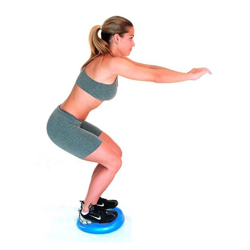 Disco De Equilibrio Pilates Yoga Inflavel Almofada 38 cm Exercicio Fitness Azul