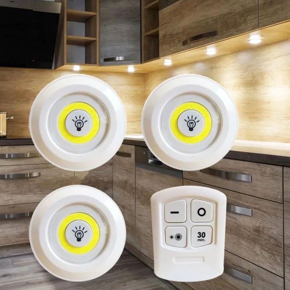 Kit 12 Lampadas Luminaria LED Spot Controle Remoto Sem Fio Embutir Iluminaçao Casa Branco Frio