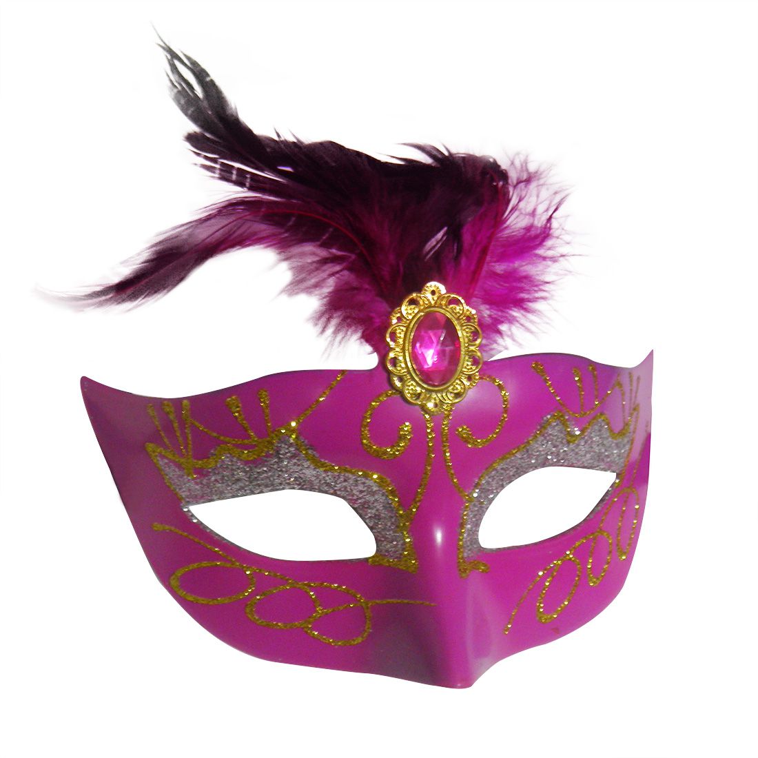 Mascara Fantasia Carnaval kit com 6 unidades Rosa Festa Eventos Baile