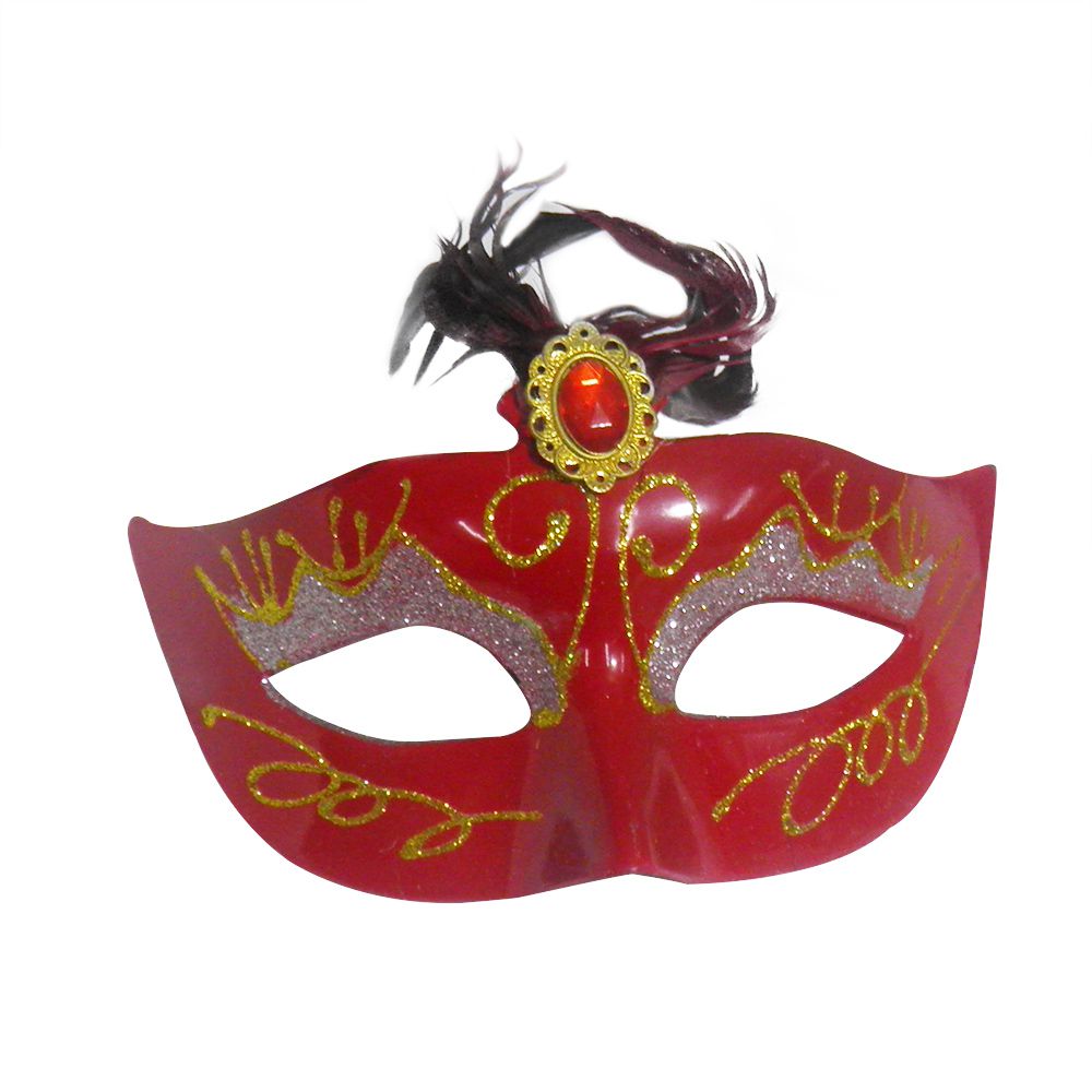 Mascara Fantasia Carnaval kit com 6 unidades Vermelho Festa Baile Eventos