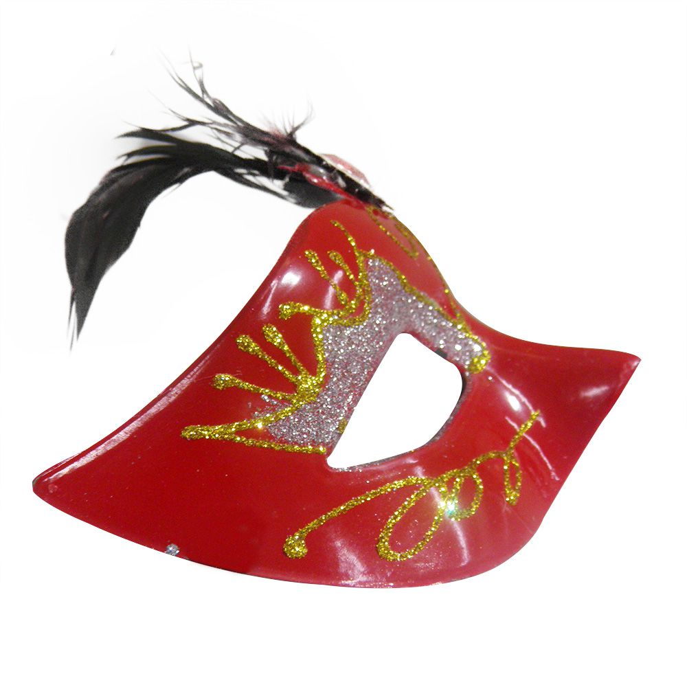 Mascara Fantasia Carnaval kit com 6 unidades Vermelho Festa Baile Eventos