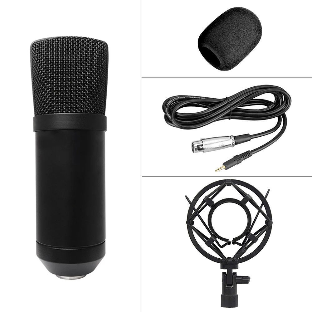 Microfone Condensador Unidirecional Profissional Gravaçao Estudio Youtuber Audio Home Studio Musica Podcast Live Festa