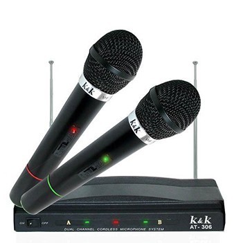 Microfone Sem Fio Com Receptor Wireless Para Karaoke Palestra Aula Profissional  (BSL-HEL-3)