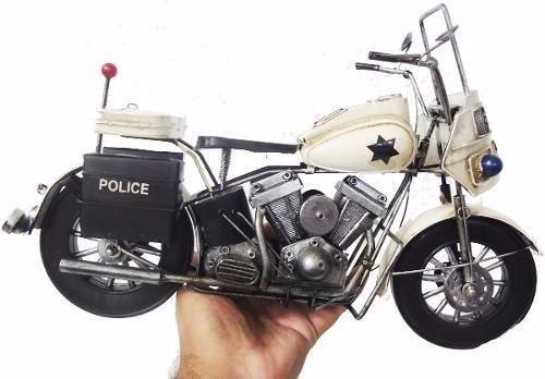 Moto Motocicleta Police Retro De Metal Vintage Londres