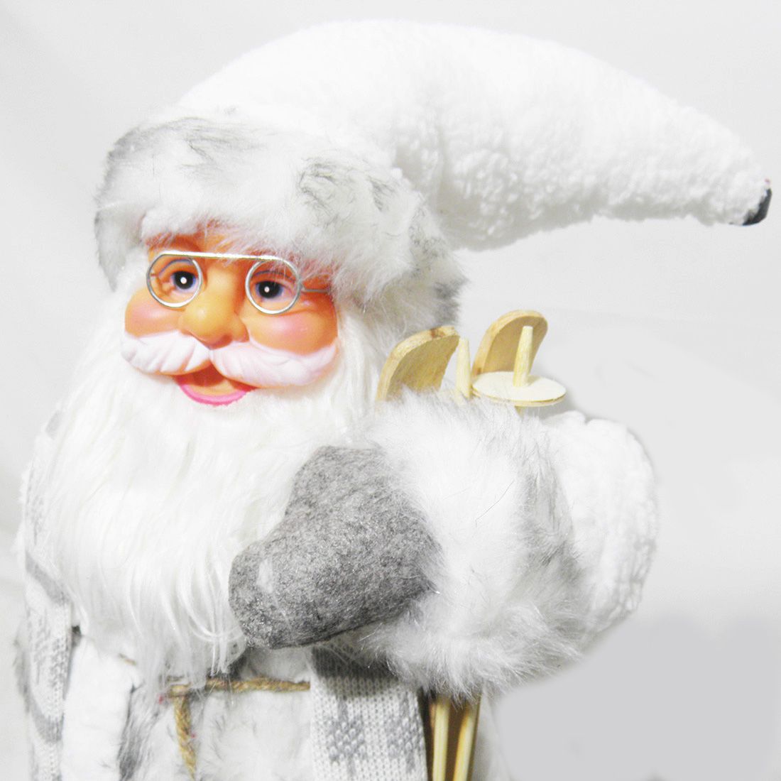 Papai Noel de Luxo Boneco Branco Natalino Natal Decoracao Neve 65cm