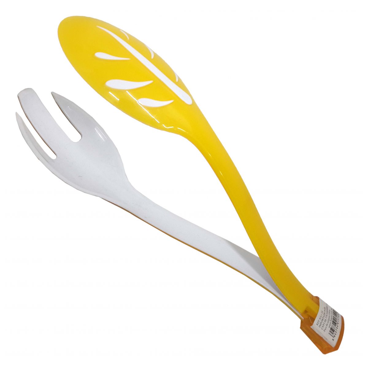 Pegador Universal Para Salada Alimentos Cozinha Plastico Garfo Colher Amarelo (sili-10)