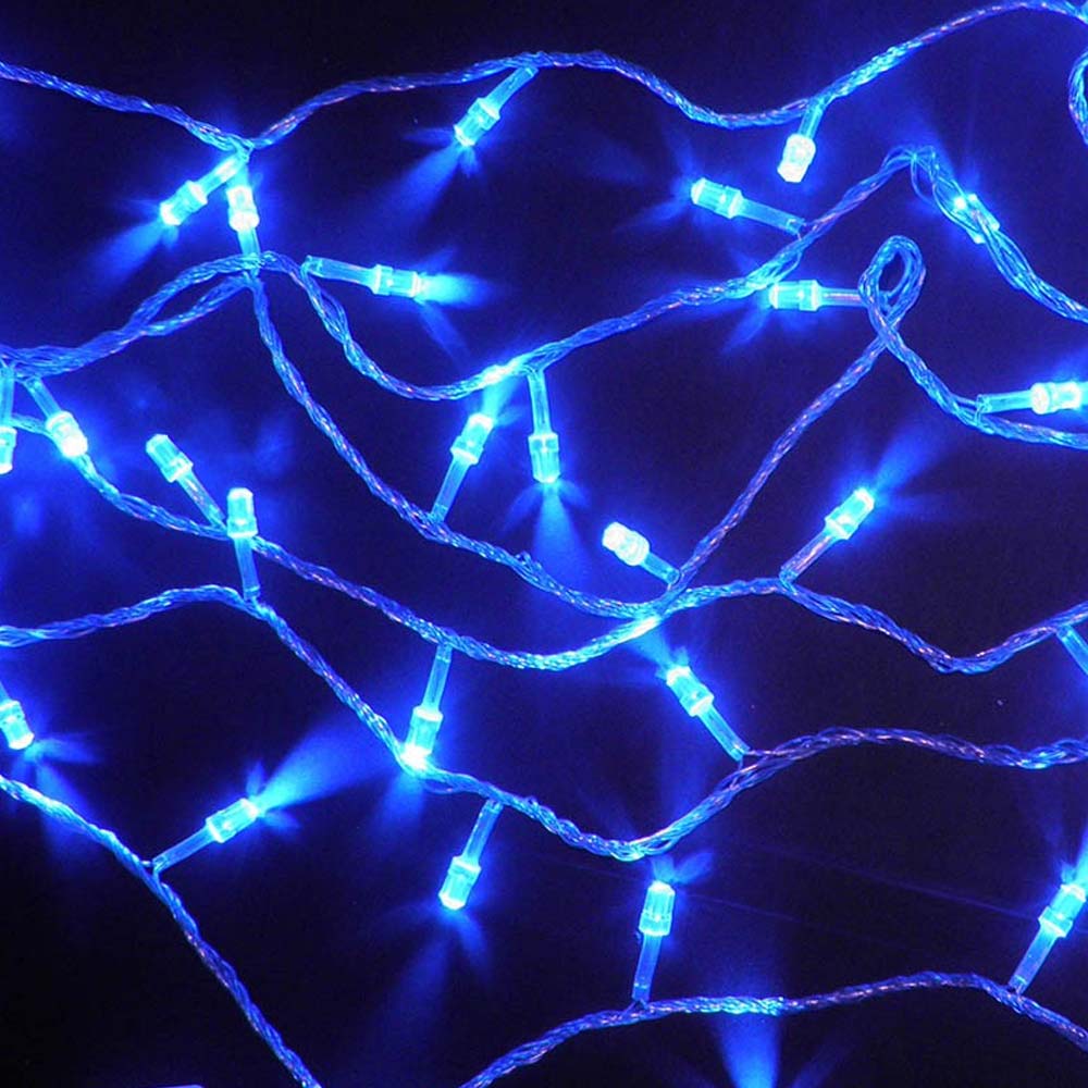Pisca Pisca de Natal 9,5m Enfeite 100 LED Azul Natalino 8 Funções (JA80502)