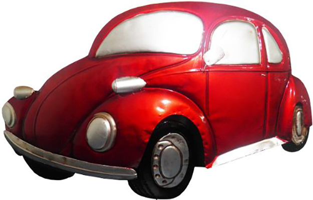 Quadro Fusca Carro 3d Para Parede Em Metal Deco Vintage Vermelho Retro