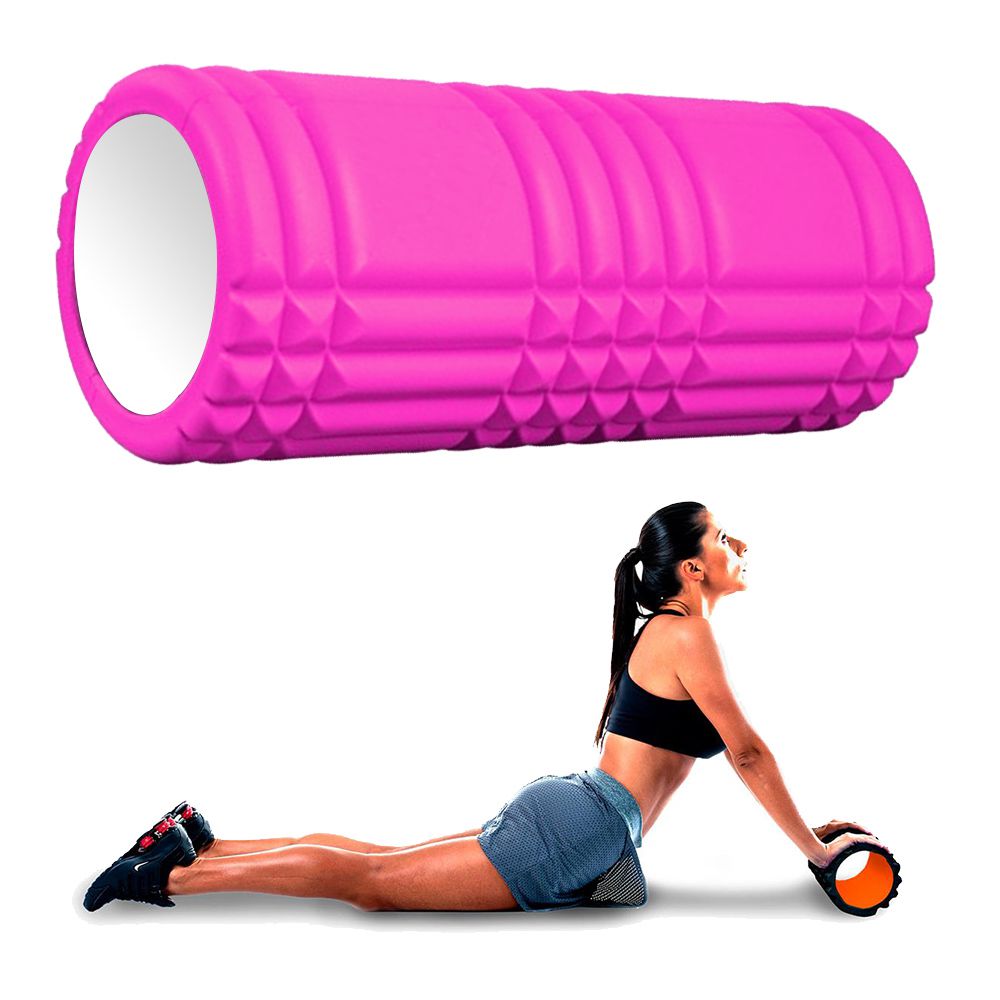 Rolo Miofascial Massagem Relaxamento Roller Foam Pilates Yoga Rosa