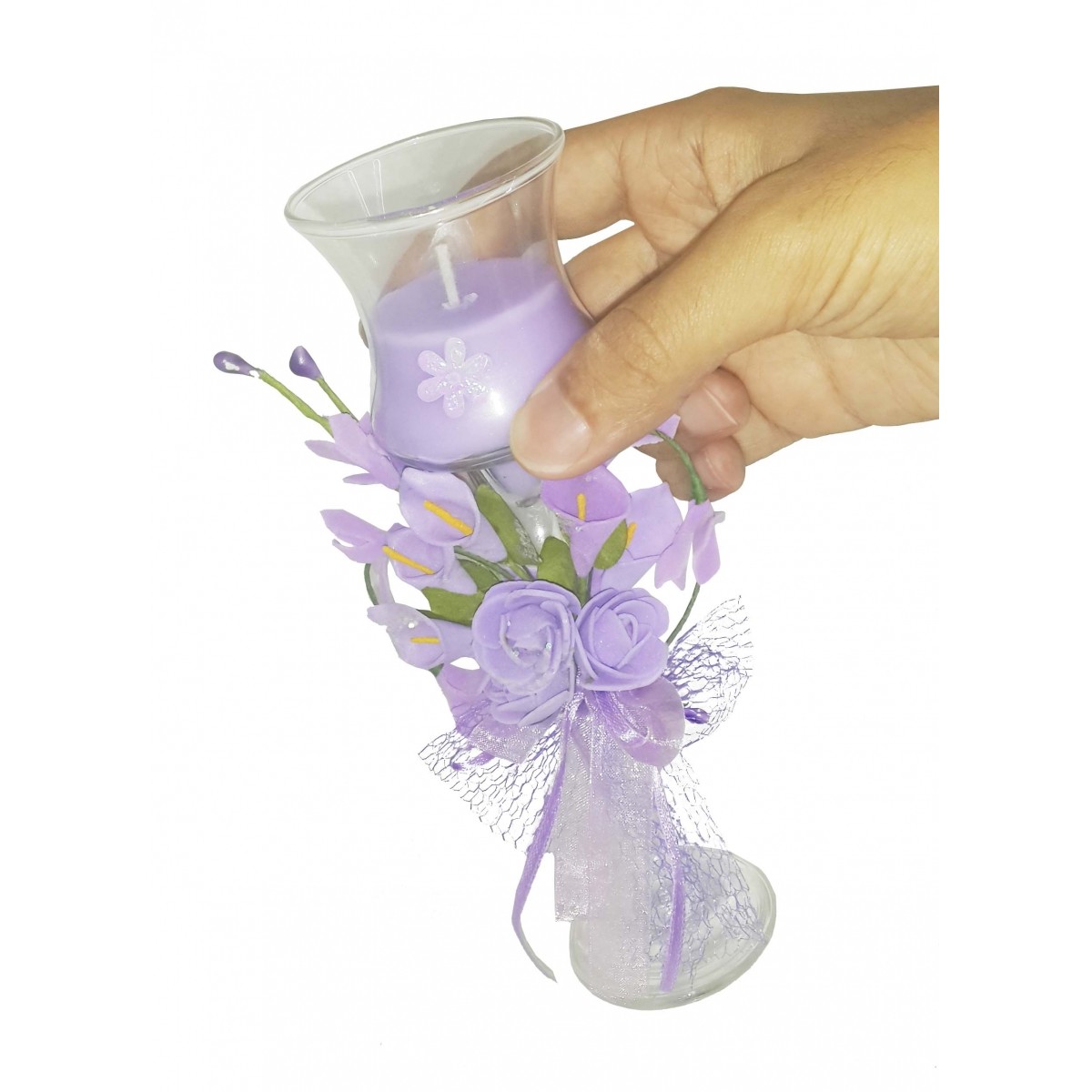 Vela Parafina Perfumada Decorativa Media Fragrancia Flores Lilas Kit Com 35 Unid ml (WL-B)