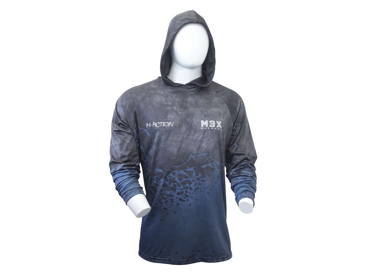 Camisa de Pesca Monster 3x c/ Capuz M-Action Hoodie Proteção Solar UV  - Comprando & Pescando