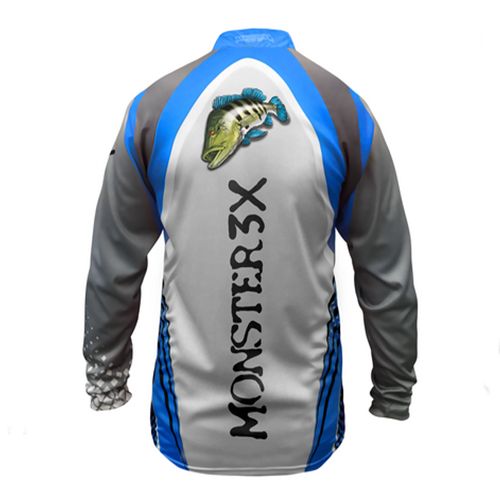 Camisa New Fish 03 Monster 3X Tucunaré Azul - Nova Coleção - Comprando & Pescando