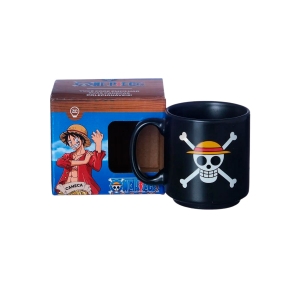 Caneca Mini Bandeira Luffy One Piece Caveira Pirata 100ml
