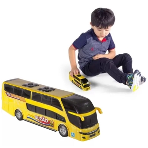 Mini Buzão com 2 Andares - Ônibus Busão de Brinquedo 25cm
